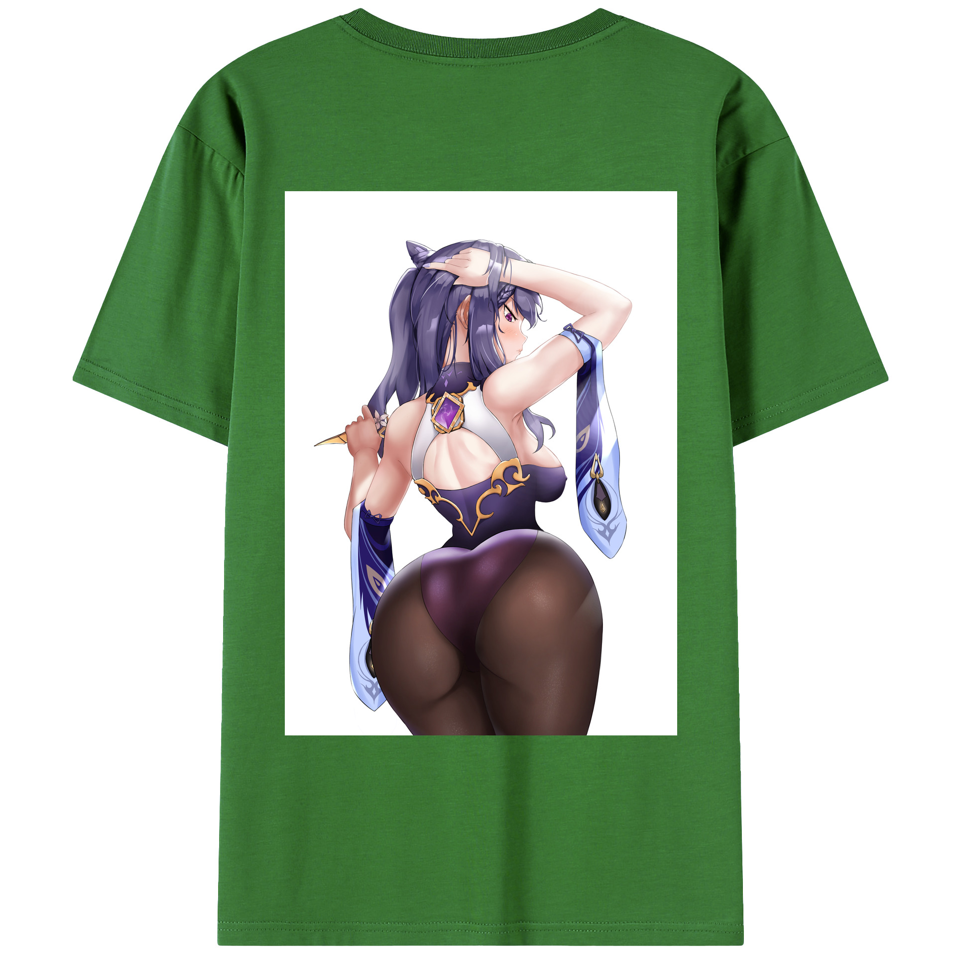 げんし神 刻晴 こくせい genshin Kokusei レディース半袖Tシャツ(バックプリント)